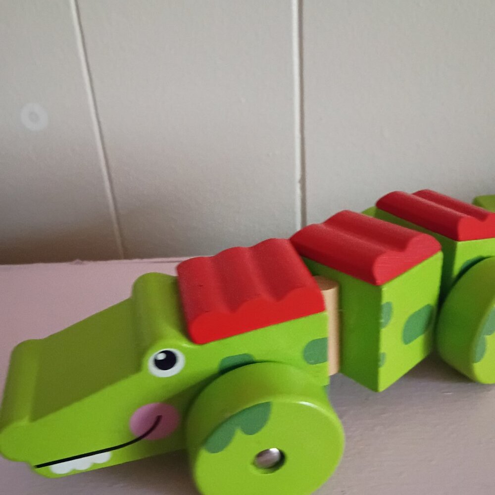 Fisher Price Wooden Wobbly alligator toddler toy